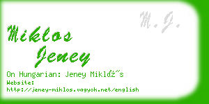 miklos jeney business card